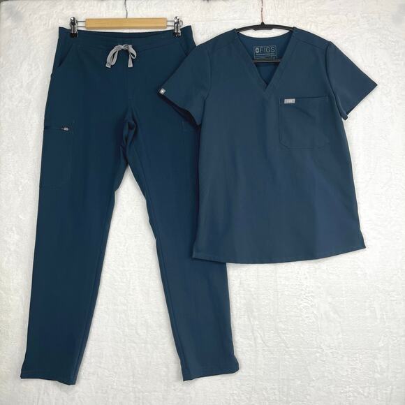 Figs Scrub Set 3 Piece Dark Harbor Yola Pants S Catarina Top XS Casma Top XS - Picture 3 of 15
